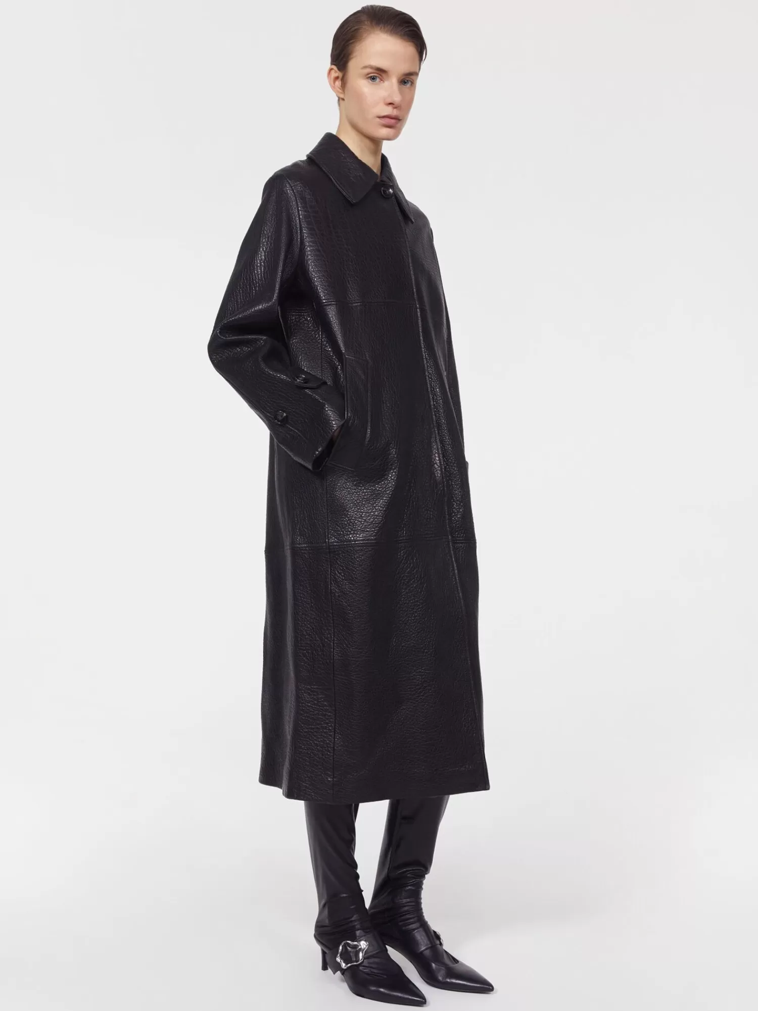 Coats & Jackets*RODEBJER AIDA LEATHER COAT BLACK