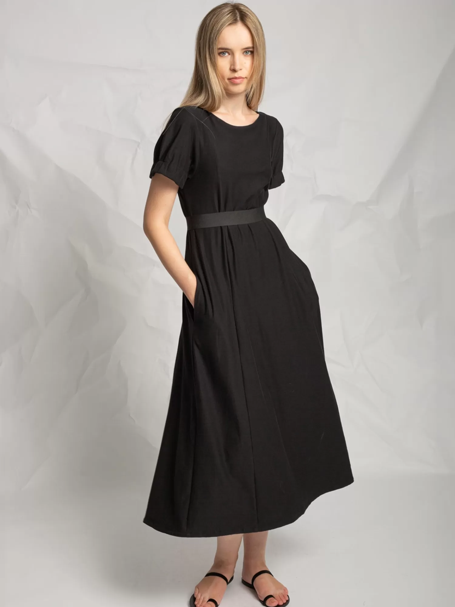 Dresses*LES FILLES D'AILLEURS B871 MIDI DRESS BLACK