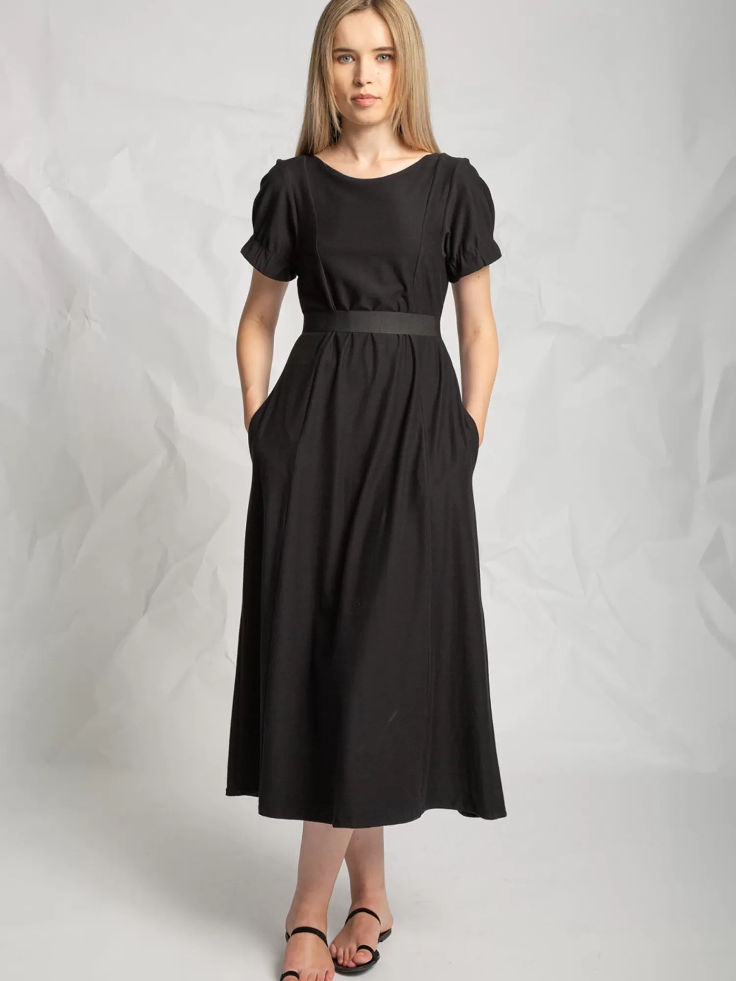 Dresses*LES FILLES D'AILLEURS B871 MIDI DRESS BLACK