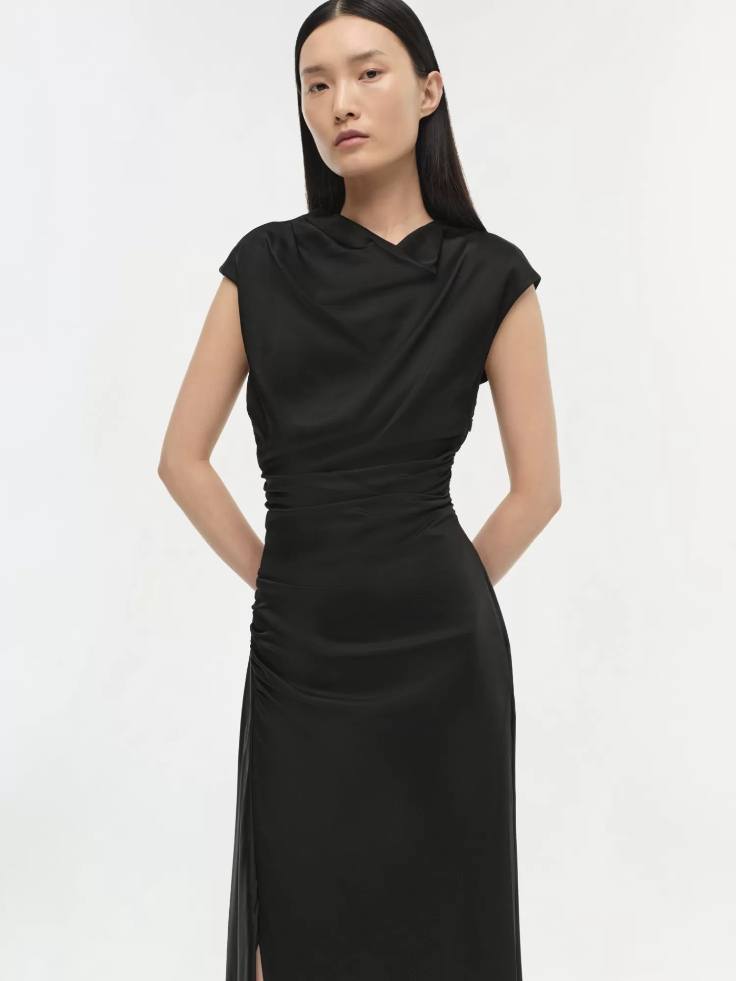 Dresses*SIMKHAI BURKE DRAPED DRESS BLACK