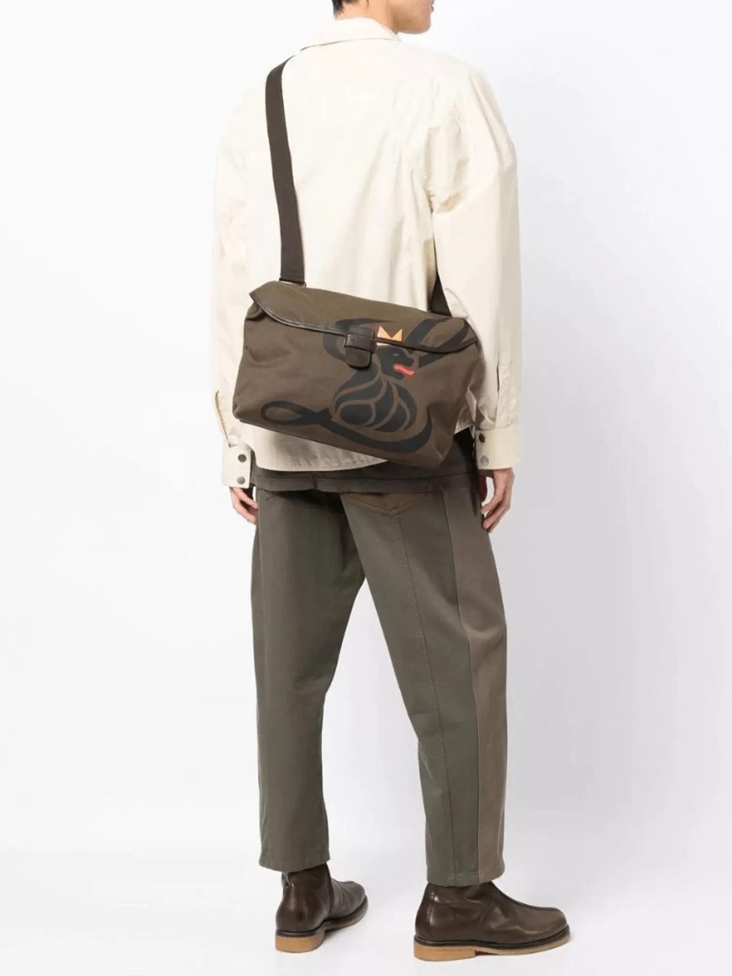 Bags*Leathersmith of London CANVAS LION MESSENGER BAG KHAKI