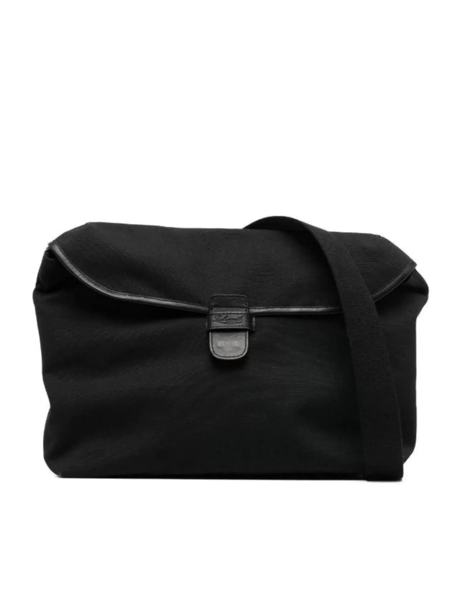 Bags*Leathersmith of London CANVAS PLAIN MESSENGER BAG BLACK