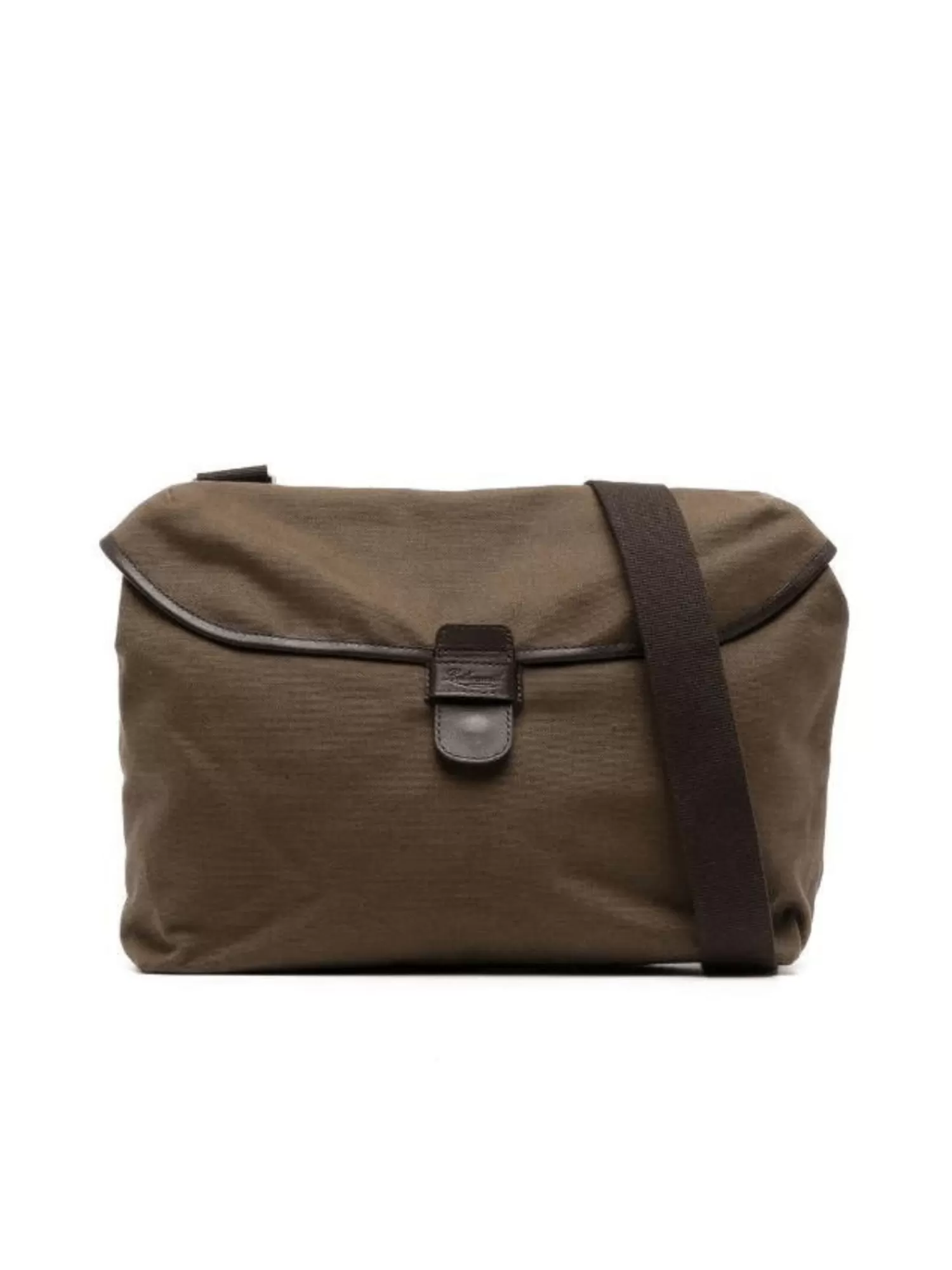 Bags*Leathersmith of London CANVAS PLAIN MESSENGER BAG KHAKI