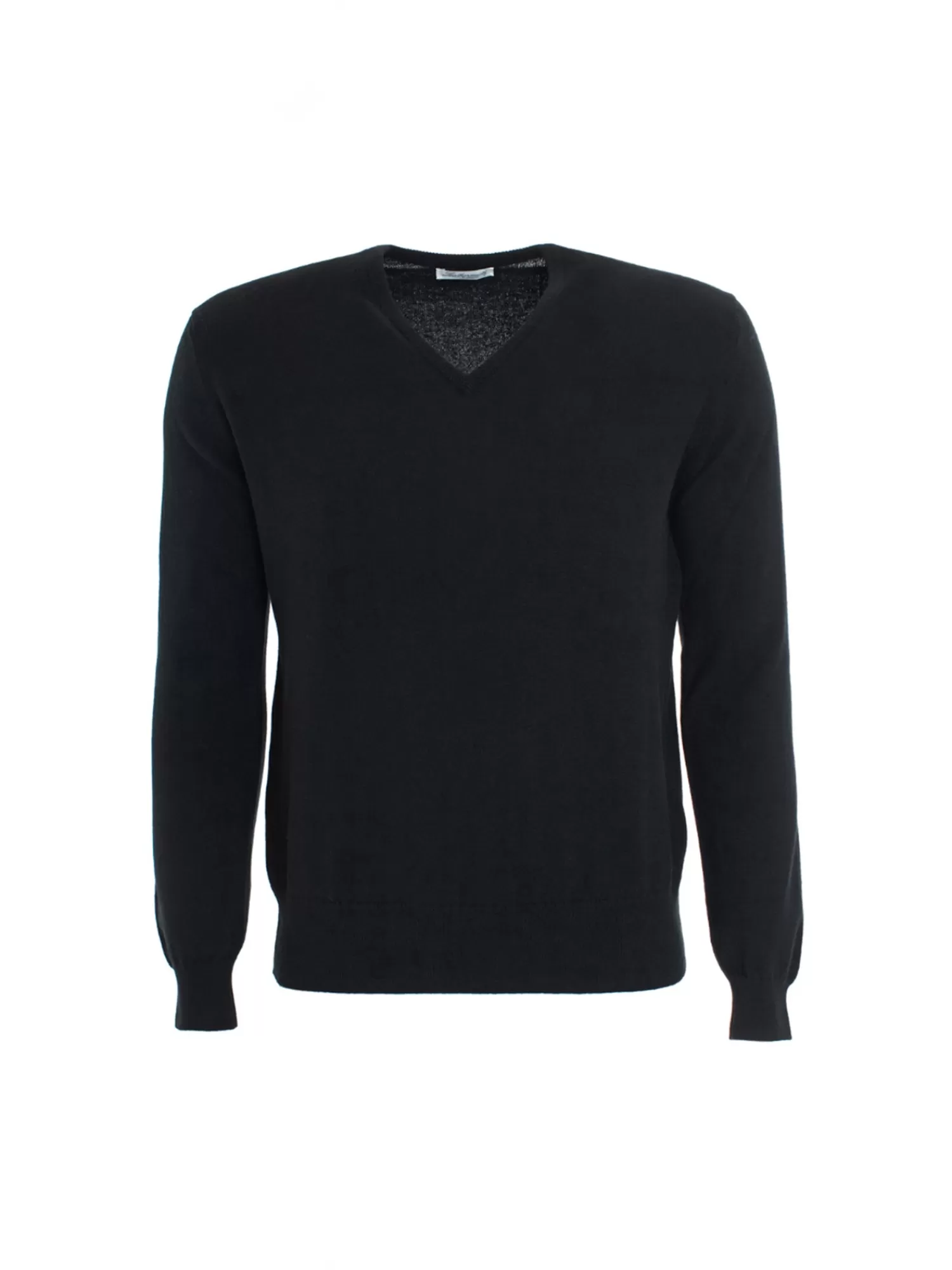 Knitwear*Leathersmith of London CASHMERE V-NECK SWEATER BLACK