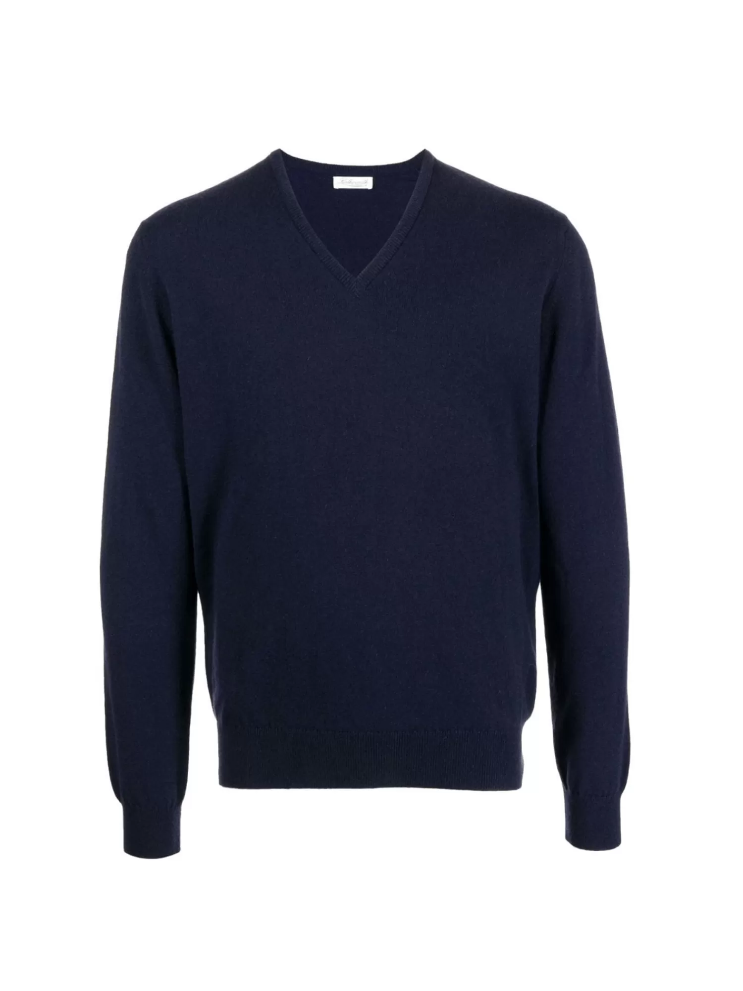 Knitwear*Leathersmith of London CASHMERE V-NECK SWEATER NAVY