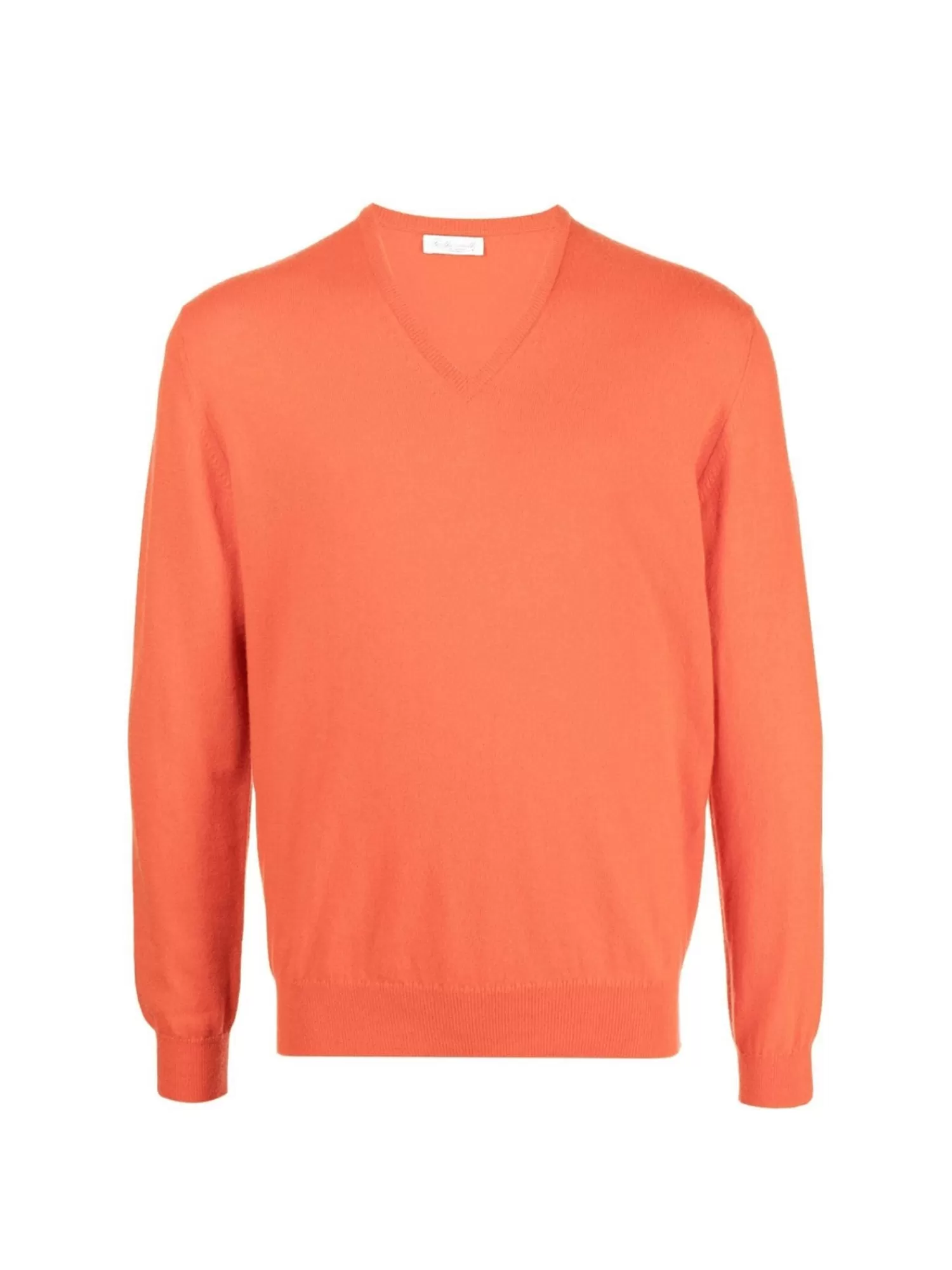 Knitwear*Leathersmith of London CASHMERE V-NECK SWEATER ORANGE