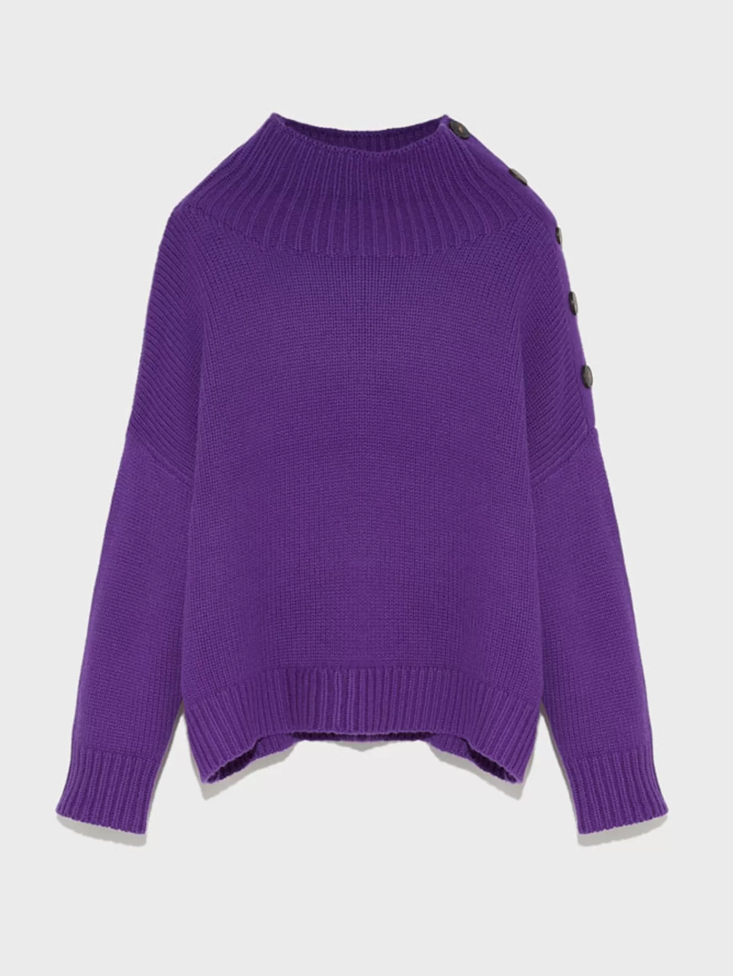 Knitwear*YVES SALOMON CASHMERE WOOL KNIT JUMPER PURPLE