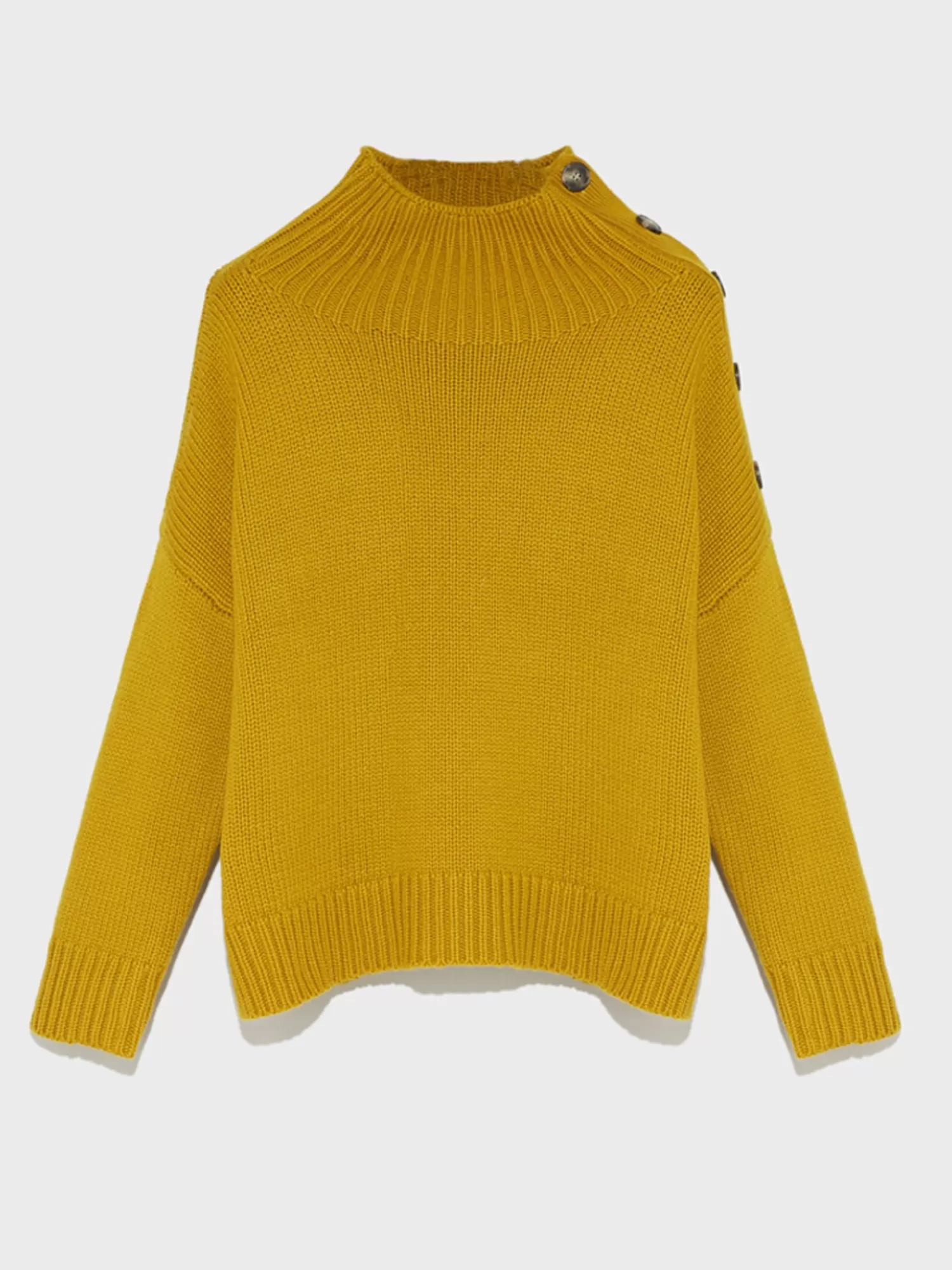 Knitwear*YVES SALOMON CASHMERE WOOL KNIT MUSTARD