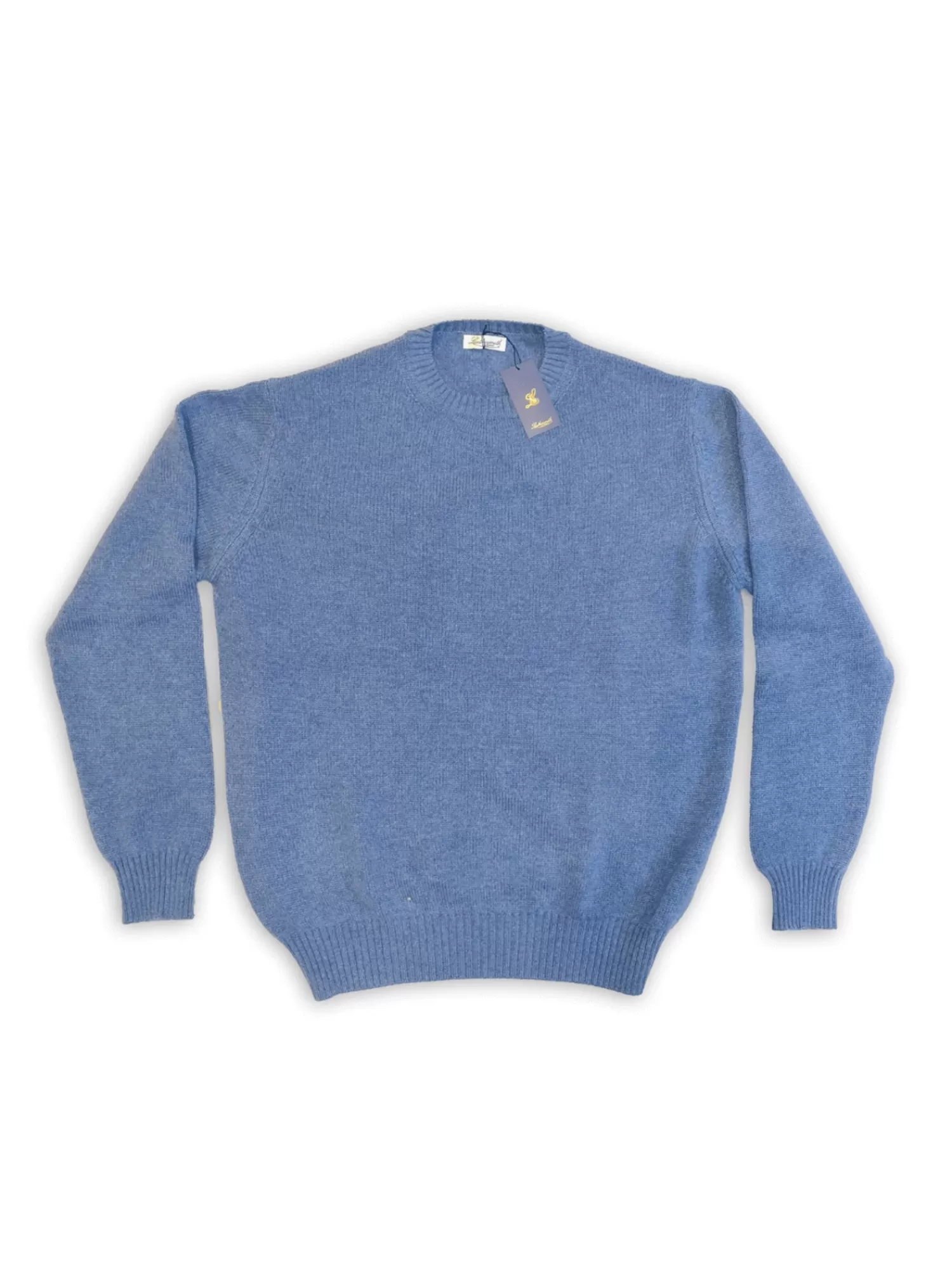 Knitwear*Leathersmith of London CREW NECK CASHMERE SWEATER DENIM