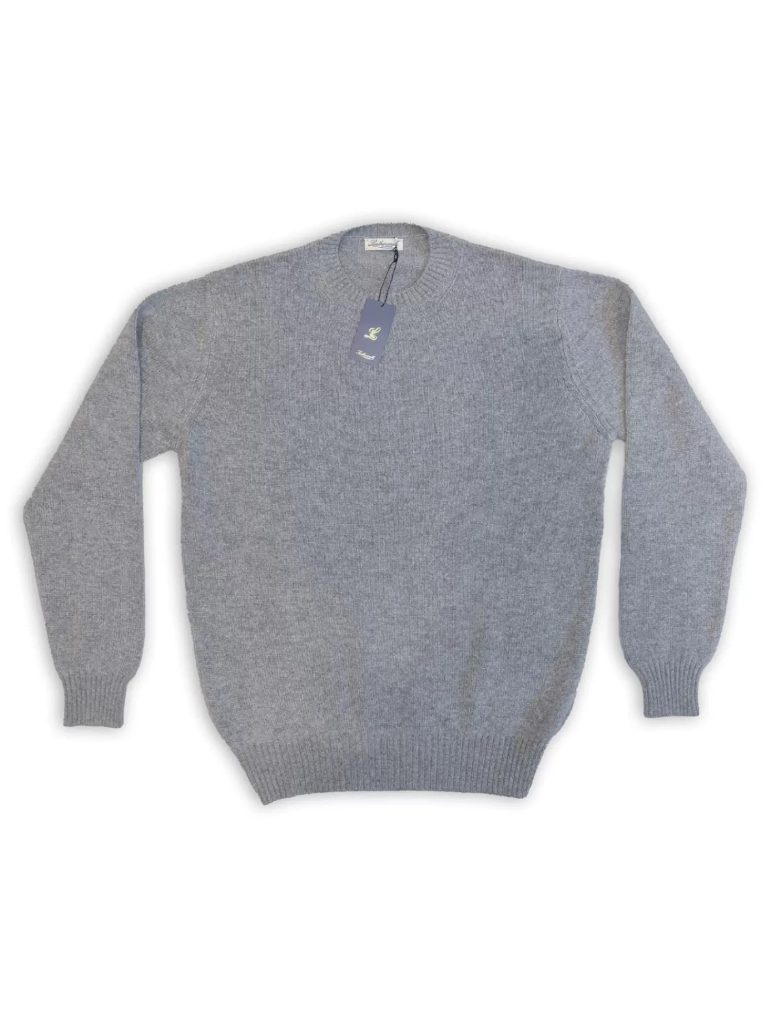 Knitwear*Leathersmith of London CREW NECK CASHMERE SWEATER GREY