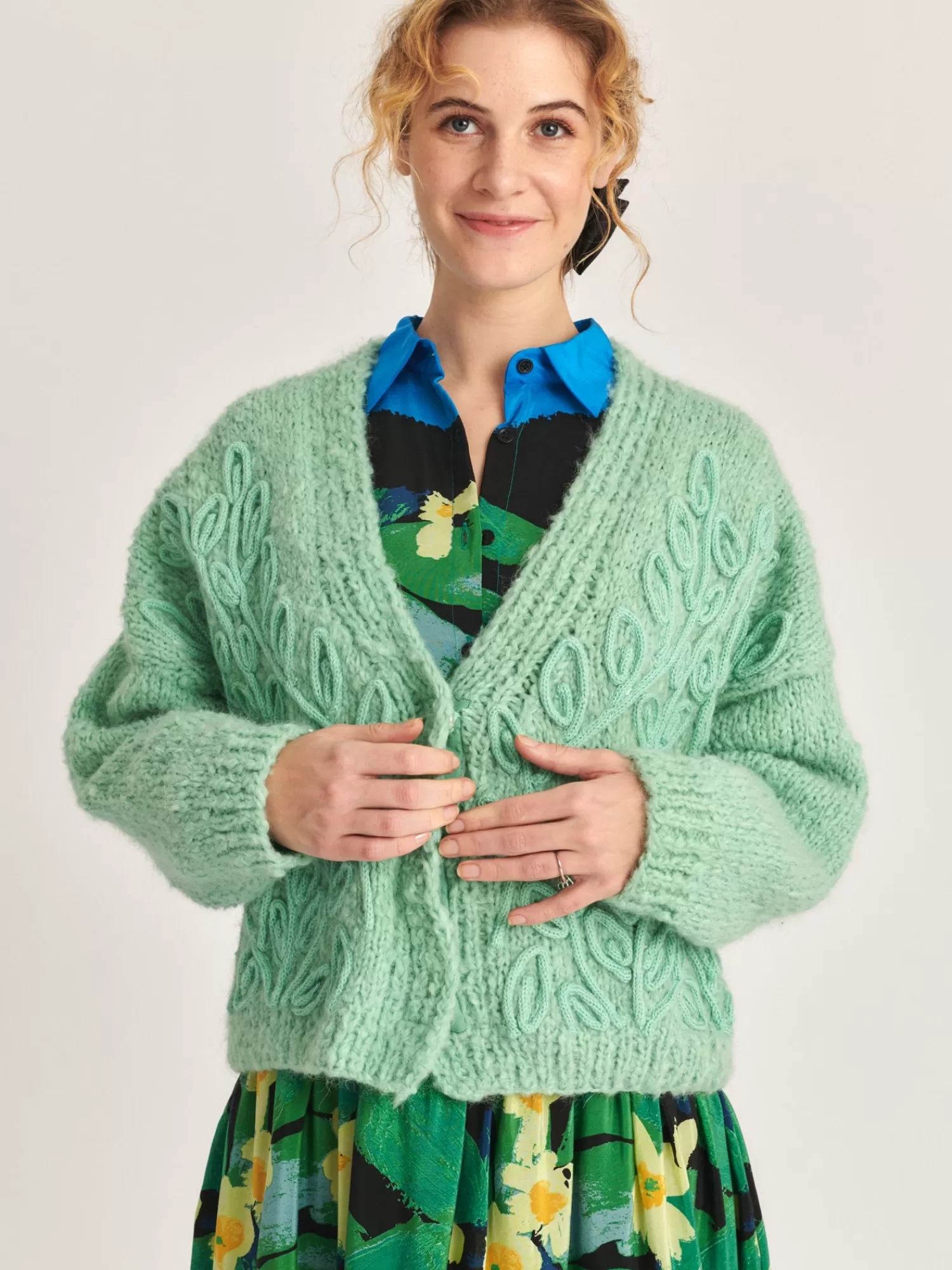 Knitwear*MII COLLECTION ERNST CARDIGAN MENTHE