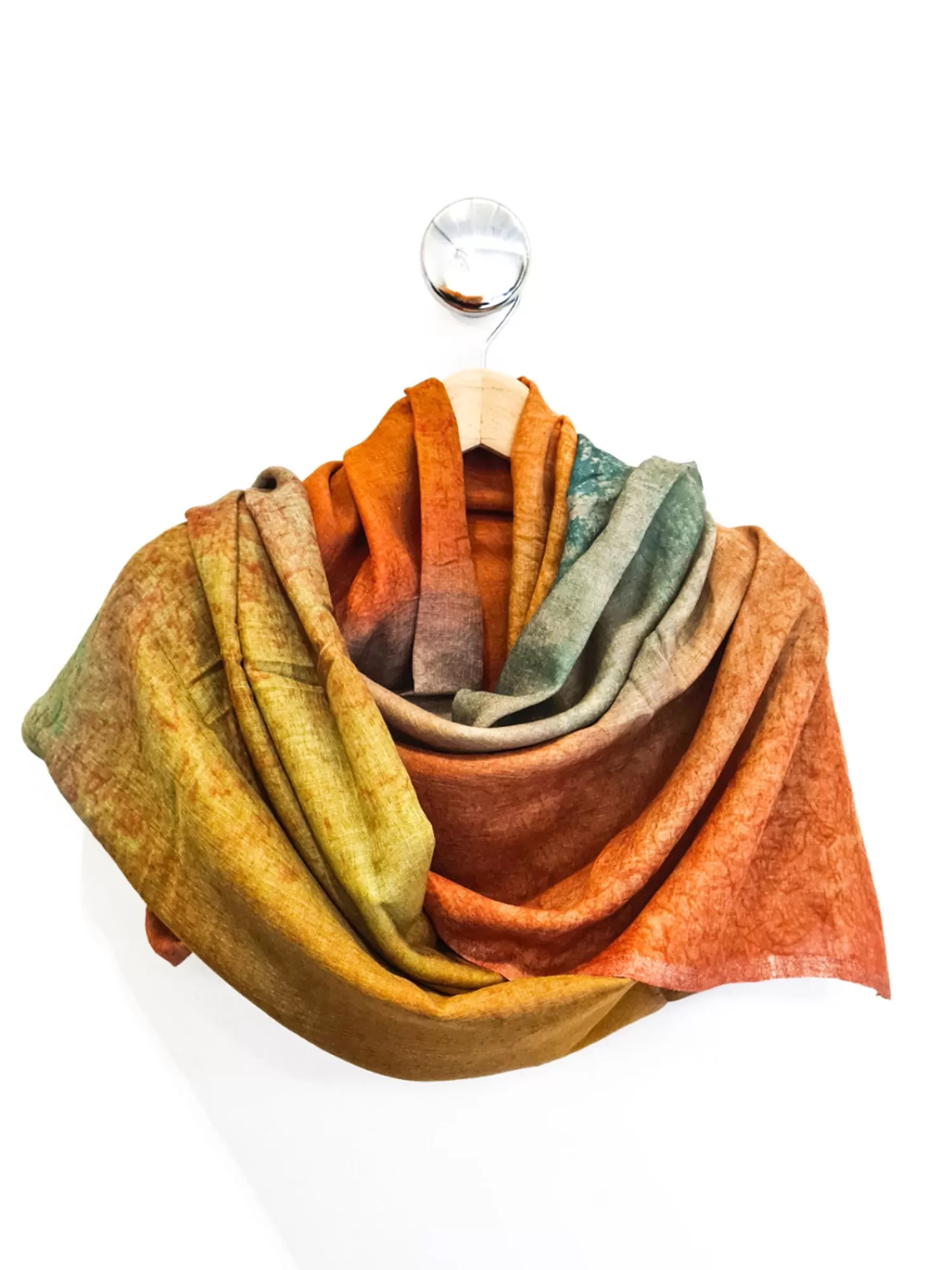 Accessories | Scarves*Leathersmith of London GREEN RUST WATERCOLOUR SCARF