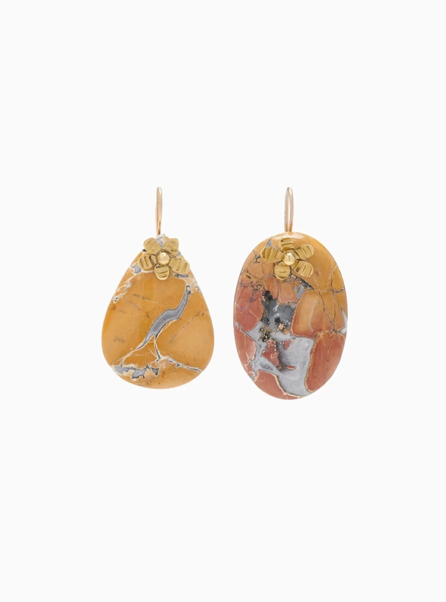 Jewellery*ULLA JOHNSON HAMMERED STONE EARRINGS BEIGE