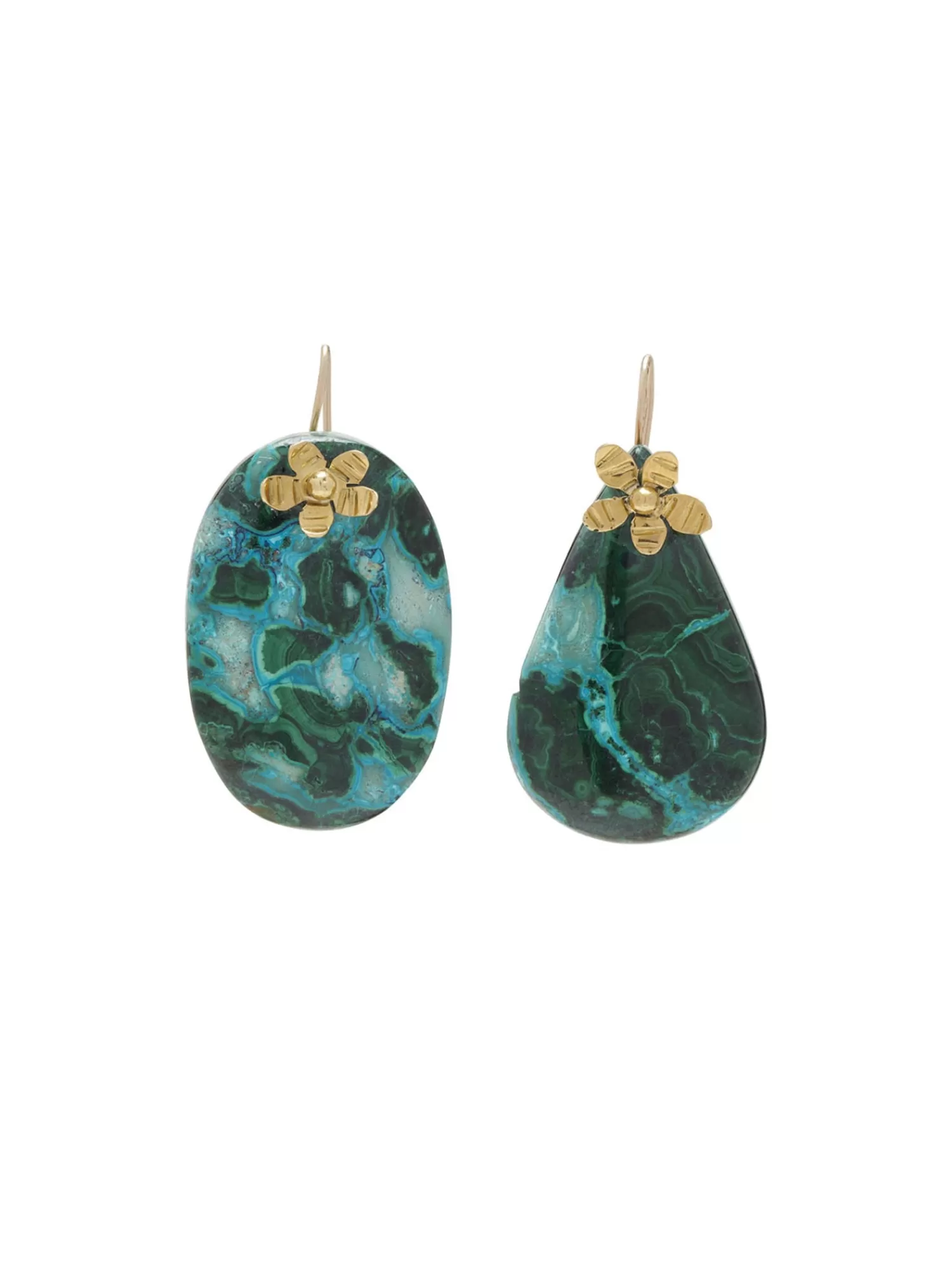 Jewellery*ULLA JOHNSON HAMMERED STONE EARRINGS TURQUOISE