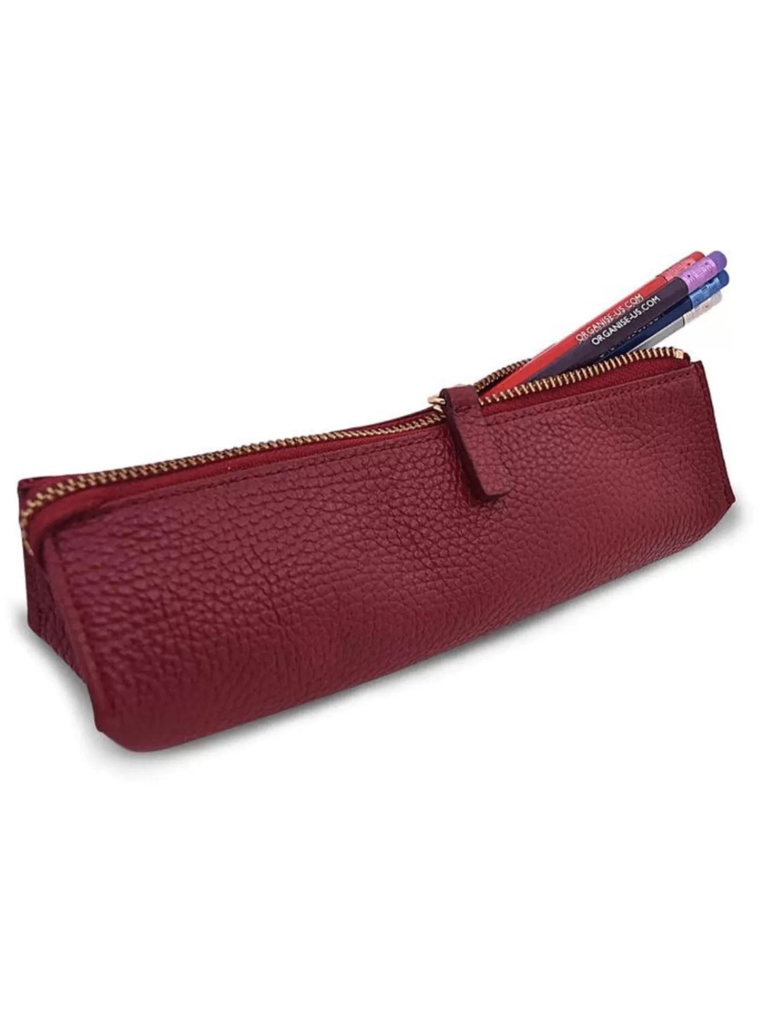 Small Leather Goods*ORGANISE-US HENRIETTA PENCIL CASE DARK RED