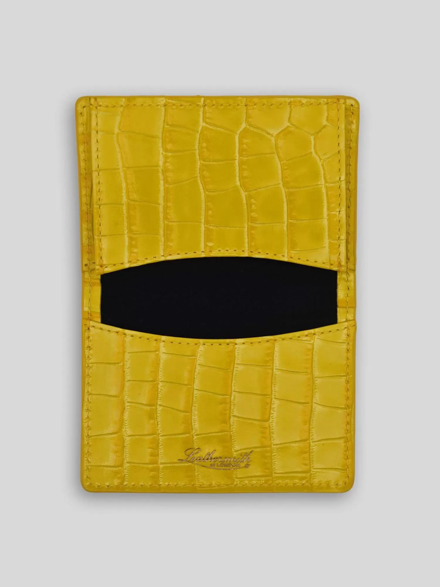 Small Leather Goods*LEATHERSMITH LABCH CARD HOLDER CROC YELLOW