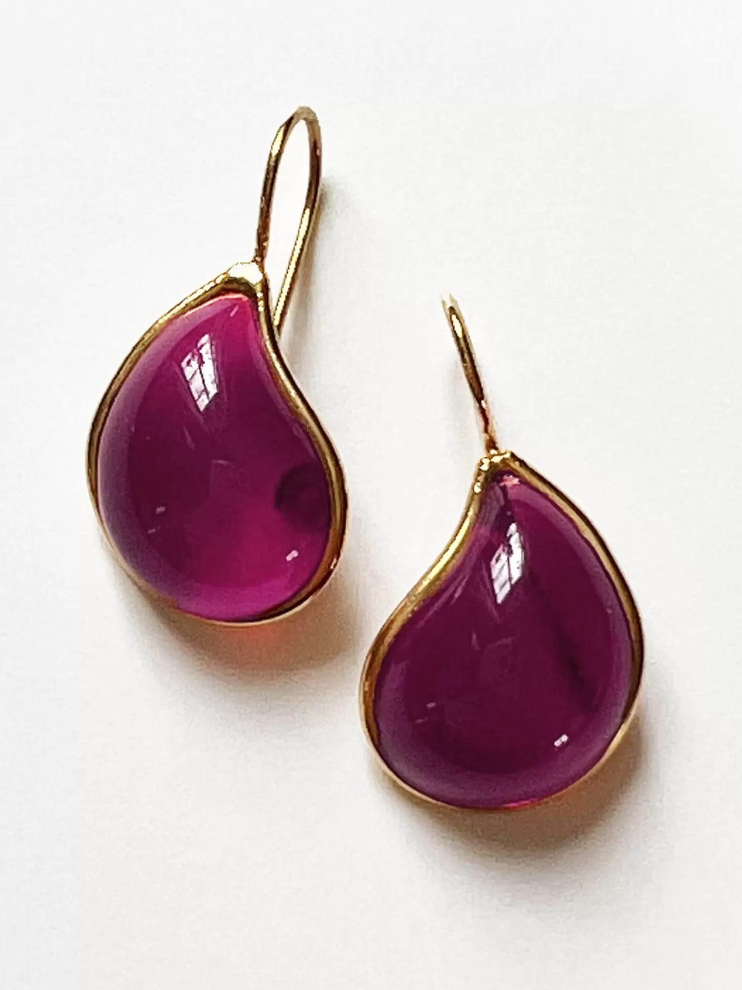 Jewellery*LOULOU DE LA FALAISE LOULOU SIMPLE EARRINGS DARK PINK