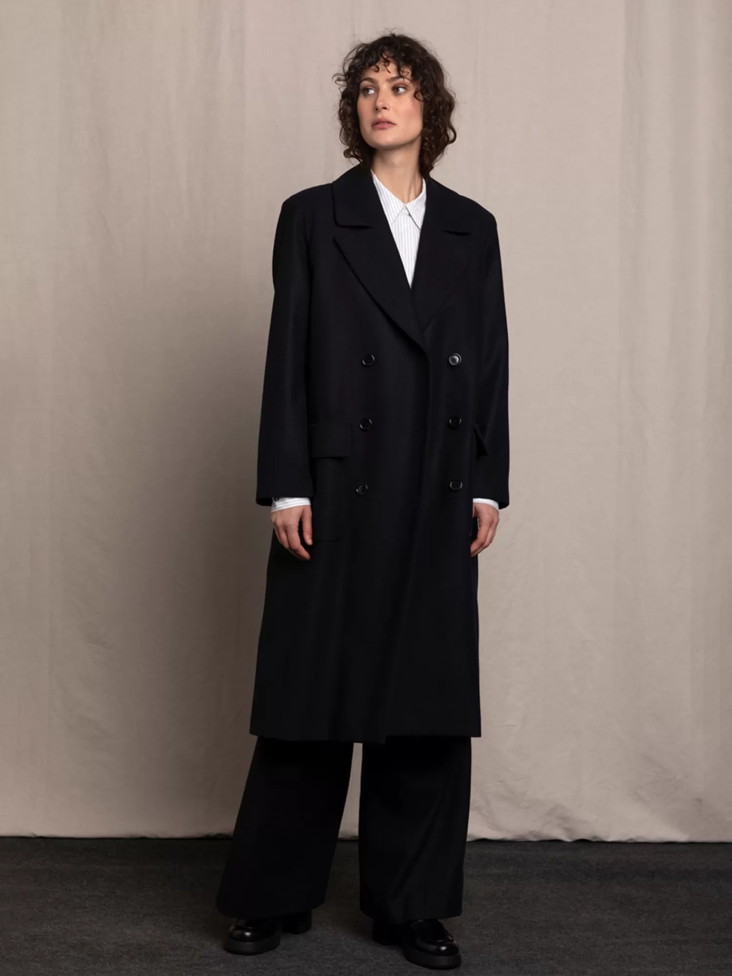 Coats & Jackets*MAISON LENER MISTRAL WOOL COAT NAVY