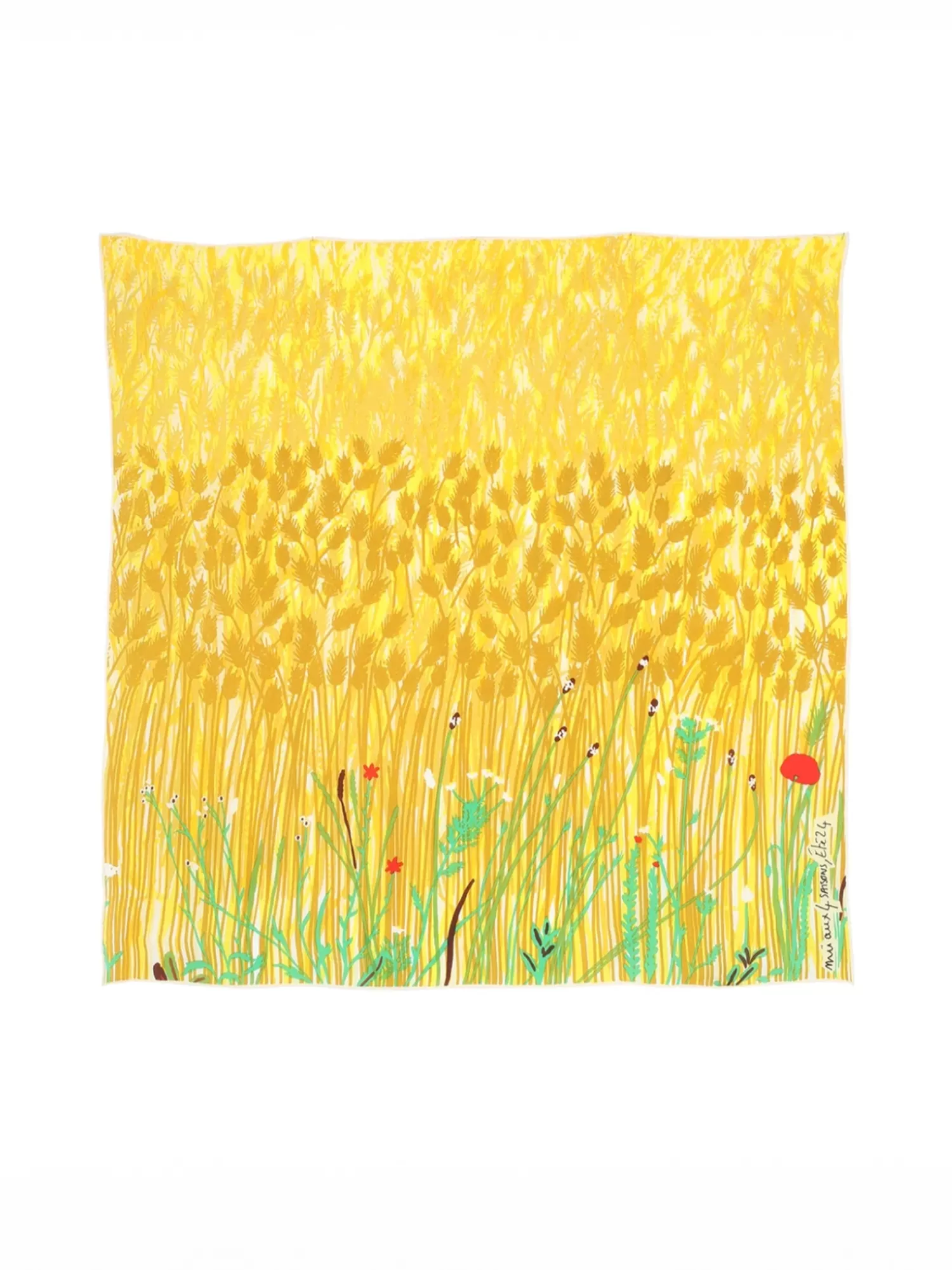 Scarves | Scarves*MII COLLECTION PAYSAGE PUZZLE SILK SCARF YELLOW