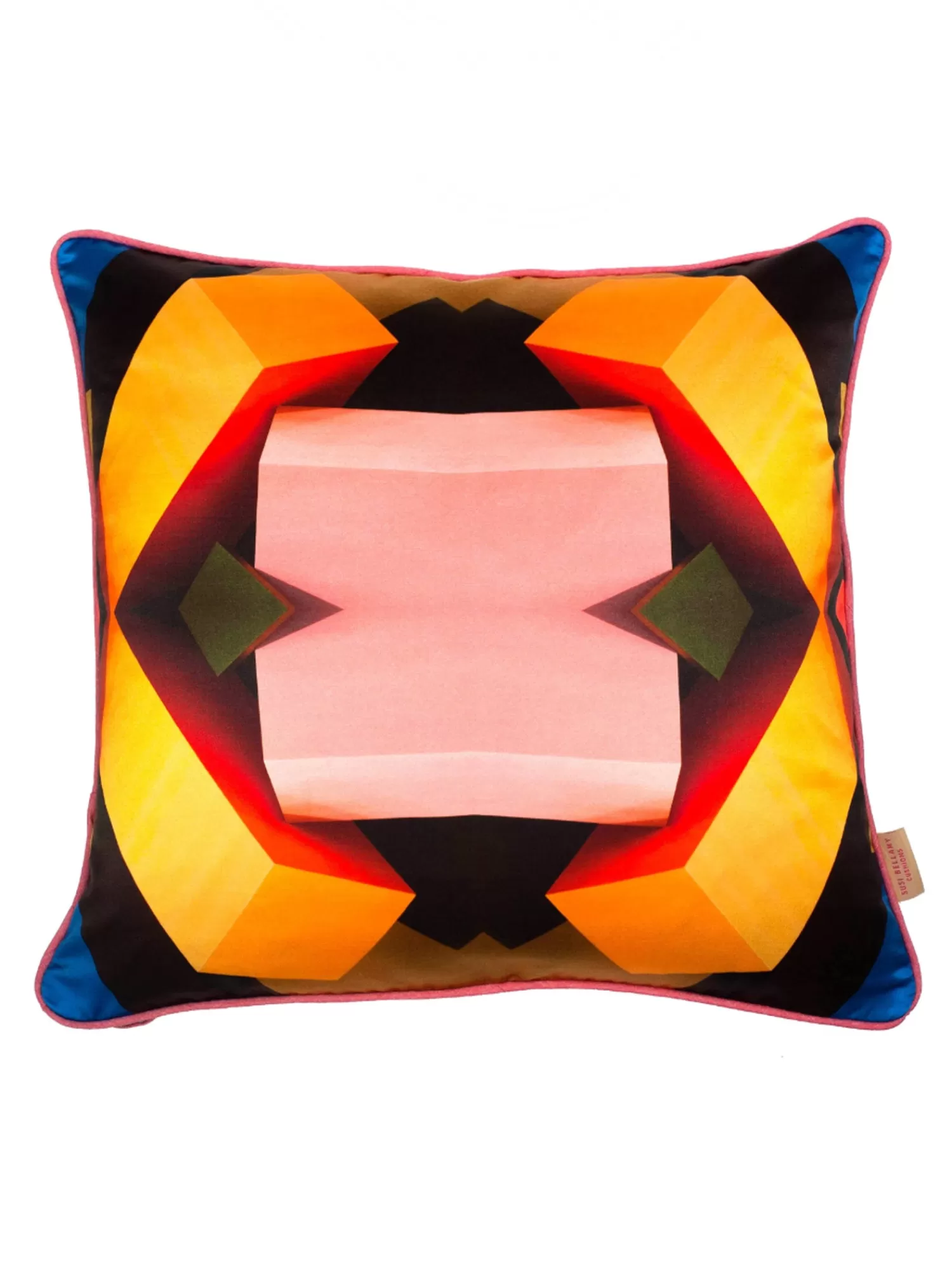 Homeware*Susi Bellamy Pink In The Middle Silk Cotton Square Cushion