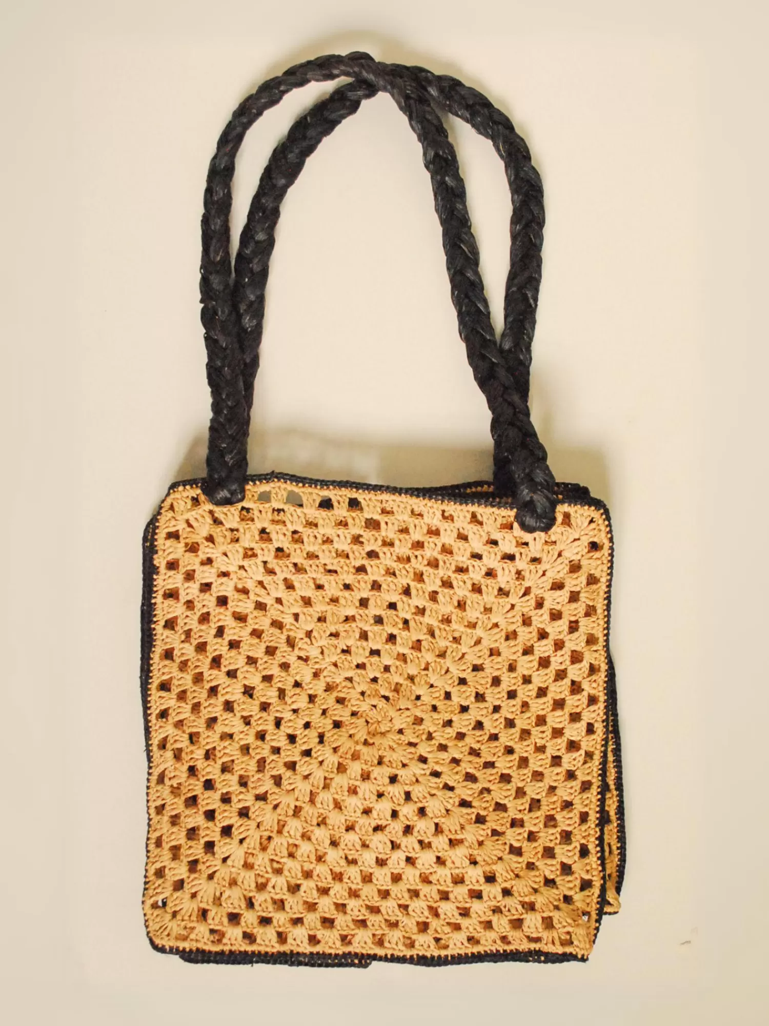 Bags | Bags*ULTRA MAILLE RAFFIA SHOPPER BAG STRAW/BLACK