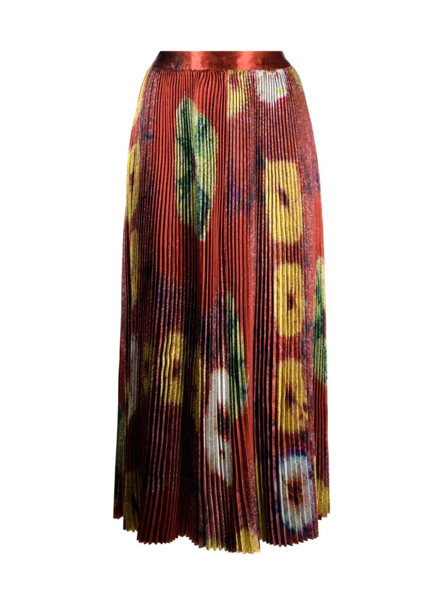 Skirts*ULLA JOHNSON RAMI SKIRT PLEATED RAINBOW MEDALLION