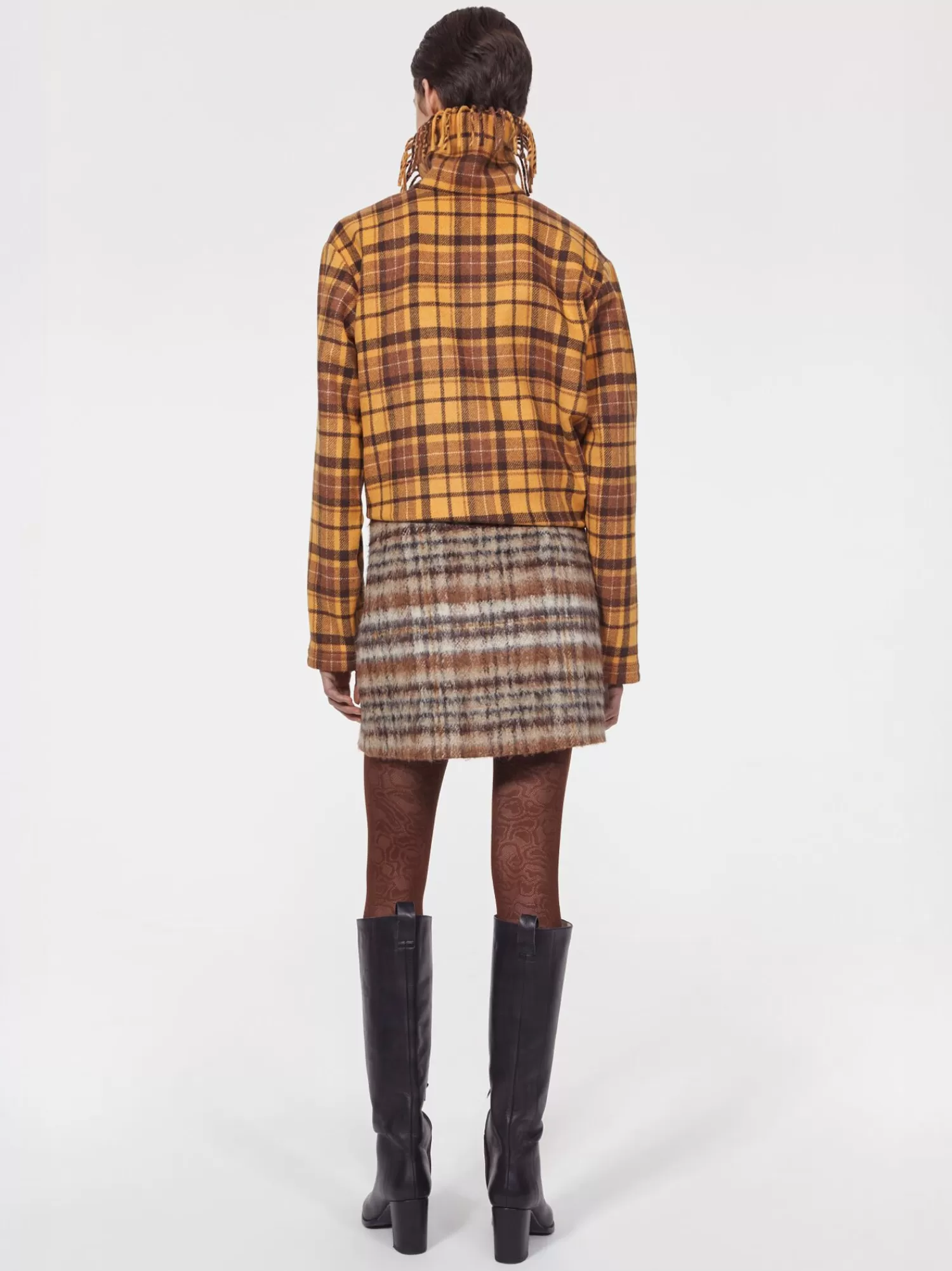 Skirts*RODEBJER SEINE SKIRT BRUSHED CHECK BROWN