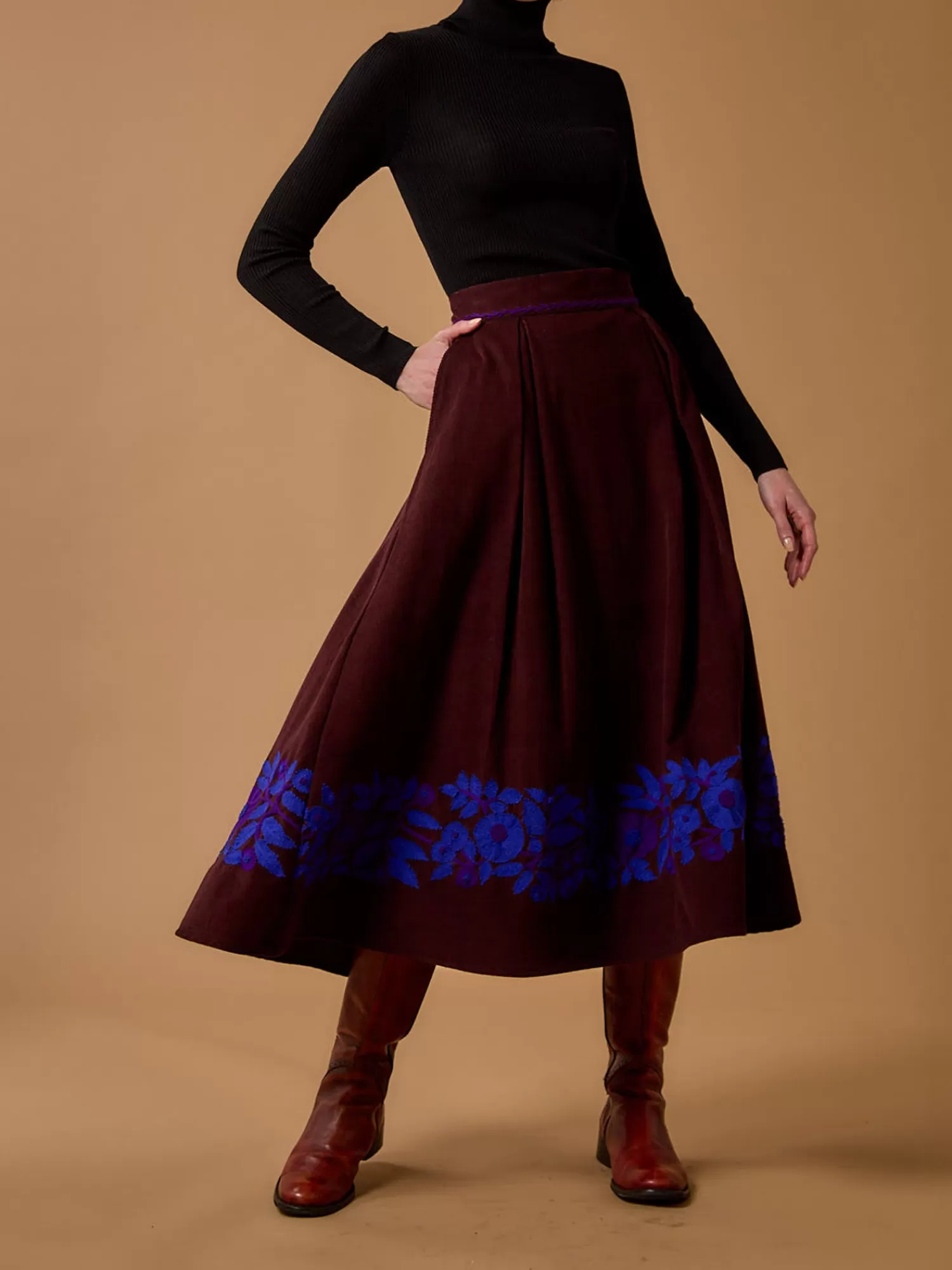 Skirts*THIERRY COLSON WYNONA SKIRT CHOCOLATE