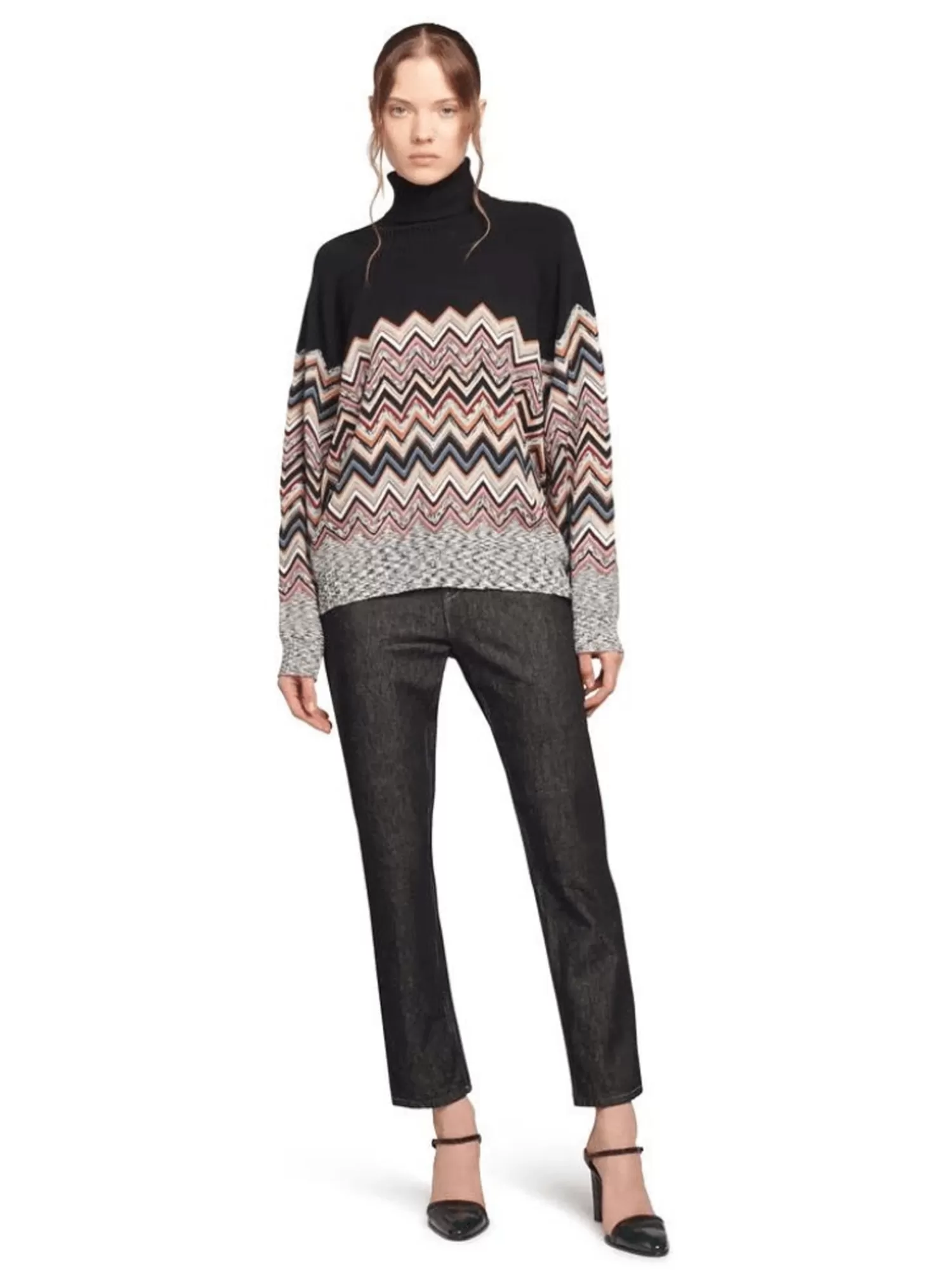 Knitwear*MISSONI ZIGZAG SWEATER BLACK MULTI